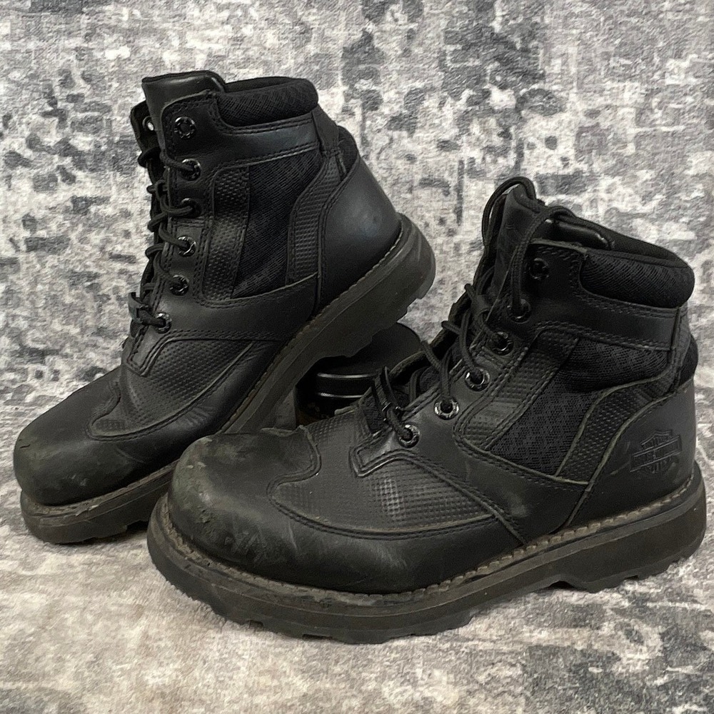 Harley‎ Davidson Roland 5 Inch Motorcycle Boots Black Leather Men Size 9M